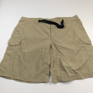 Eddie Bauer Travex 40 (Fit 40W) Belted Hiking Trek Trail Cargo 10.5" Shorts Beig
